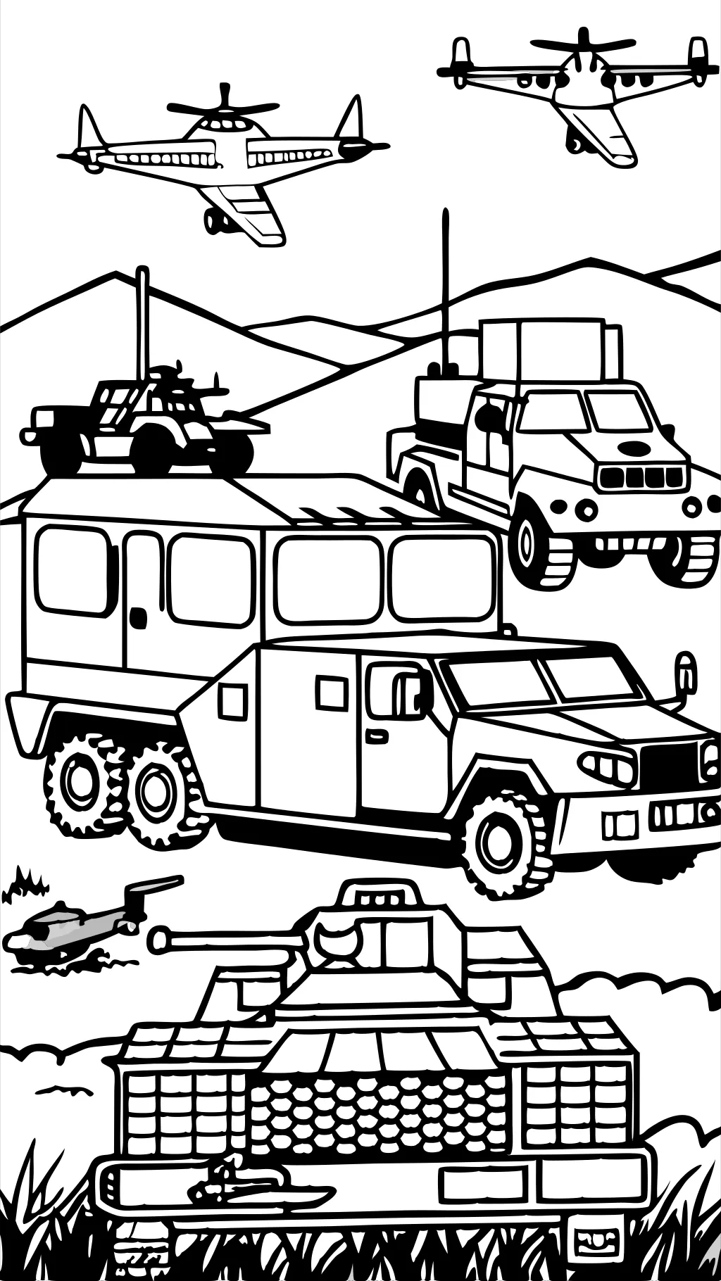 coloring pages army vehicles